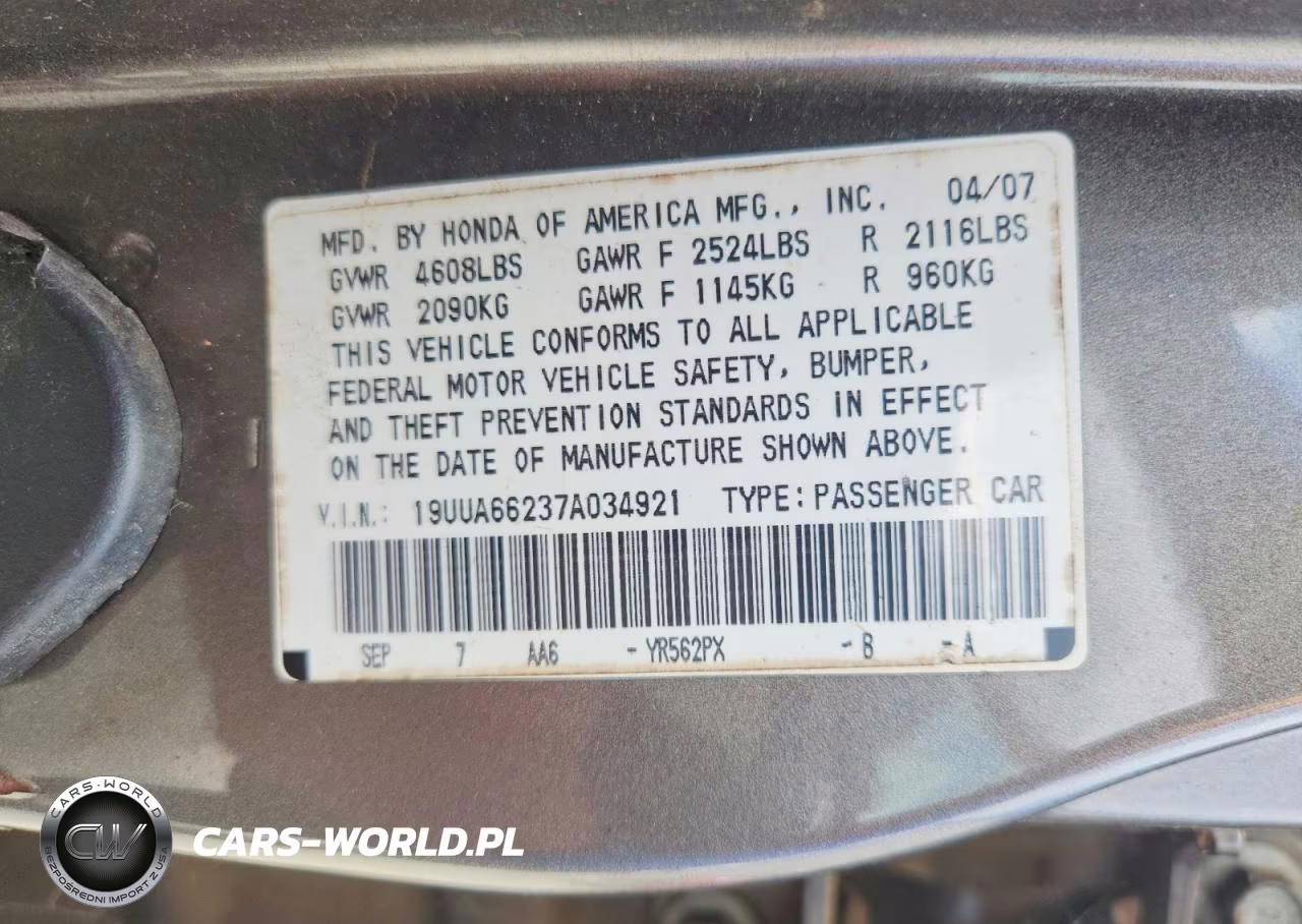 2007 Acura Tl VIN:19UUA66237A034921 - 12
