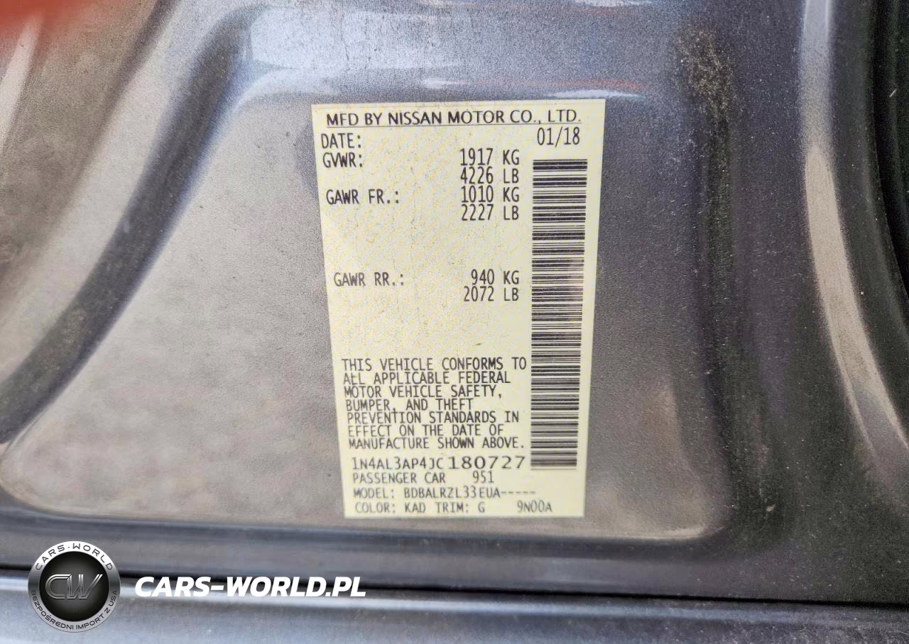 2018 Nissan Altima 2.5 Sl VIN:1N4AL3AP4JC180727 - 12