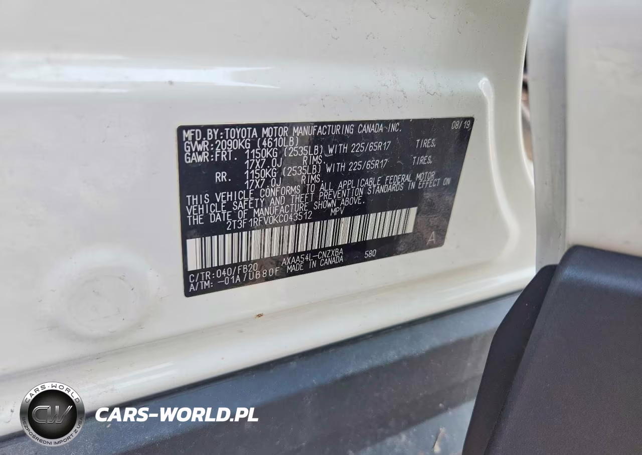 2019 Toyota Rav4 Le VIN:2T3F1RFV0KC043512 - 12