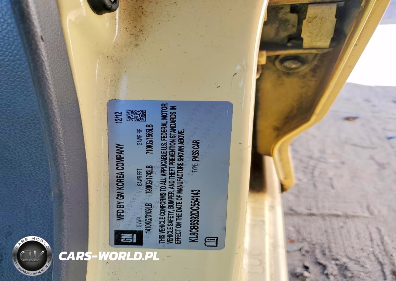 2013 Chevrolet Spark Ls VIN:KL8CB6S92DC554143 - 12