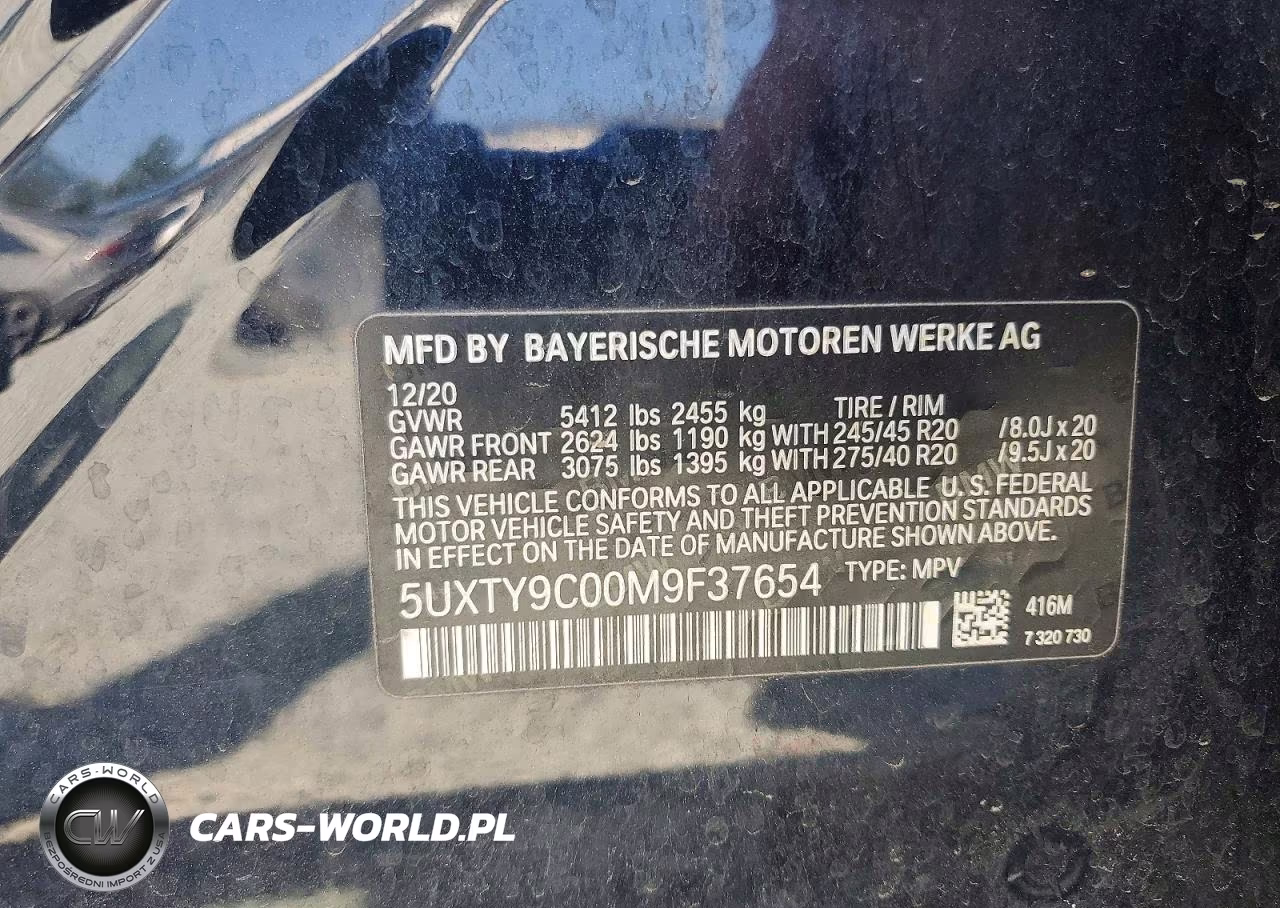 2021 BMW X3 xDrivem40I VIN:5UXTY9C00M9F37654 - 13