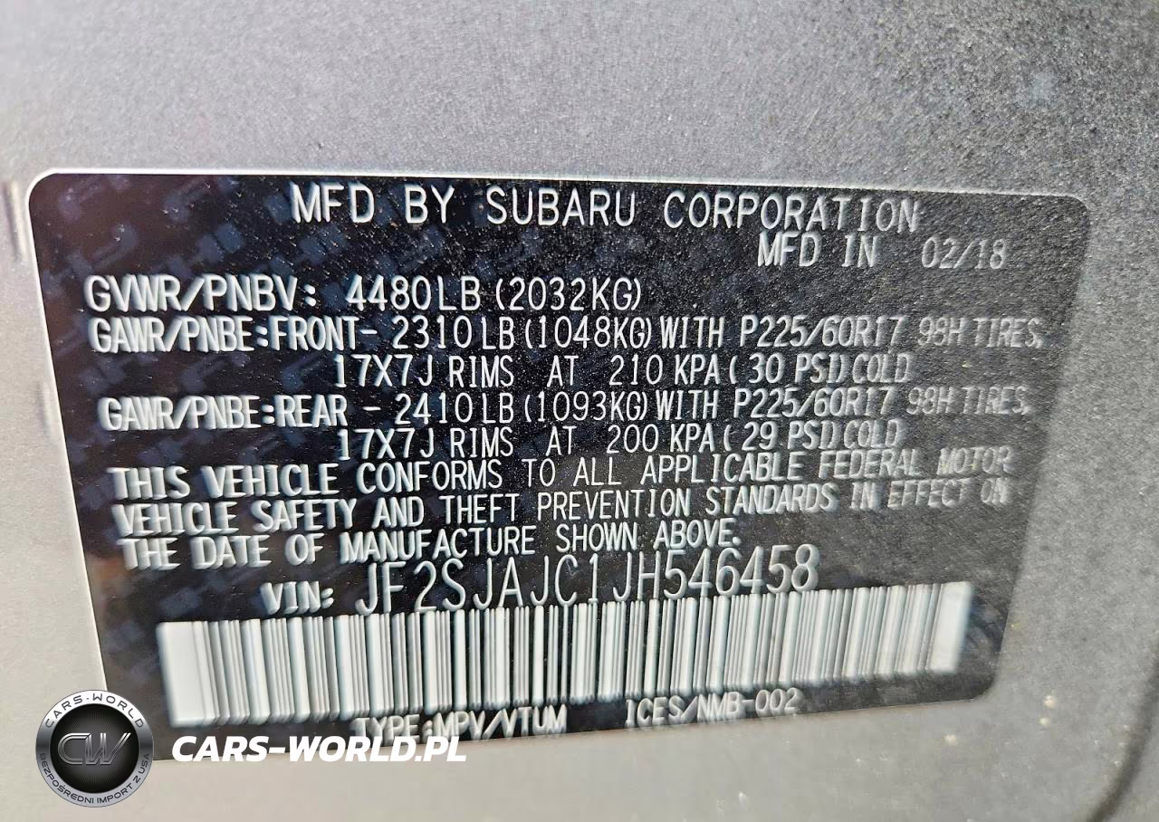 2018 Subaru Forester 2.5I Limited VIN:JF2SJAJC1JH546458 - 13