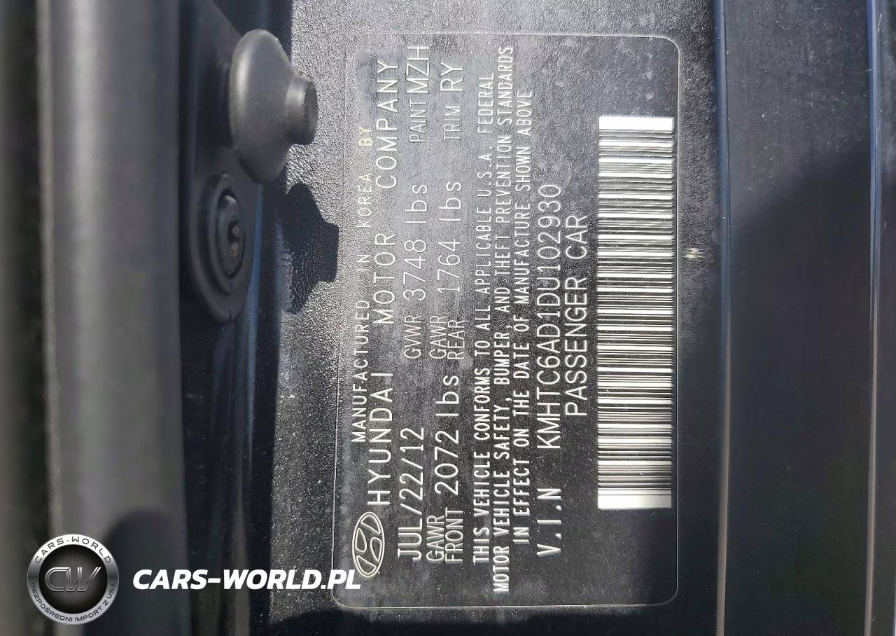 2013 Hyundai Veloster Base VIN:KMHTC6AD1DU102930 - 12