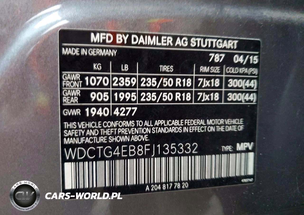 2015 Mercedes-Benz Gla 250 VIN:WDCTG4EB8FJ135332 - 13