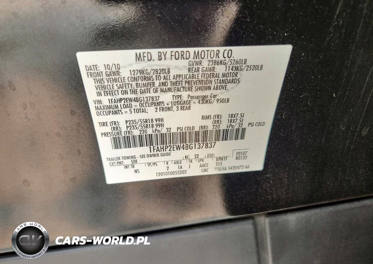 2011 Ford Taurus Sel VIN:1FAHP2EW4BG137837 - 13