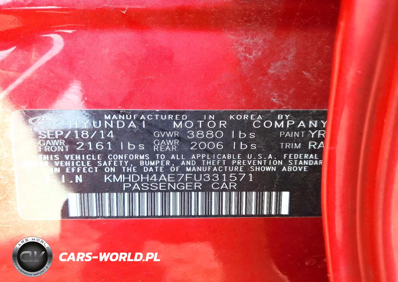 2015 Hyundai Elantra Se VIN:KMHDH4AE7FU331571 - 12
