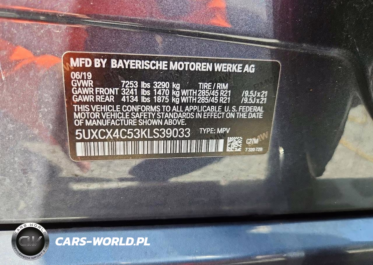 2019 BMW X7 xDrive50I VIN:5UXCX4C53KLS39033 - 13