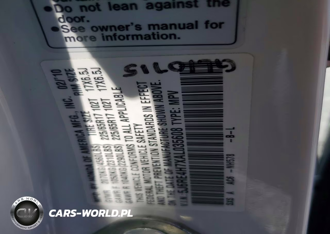 2010 Honda Cr-V Exl VIN:5J6RE4H7XAL035608 - 13