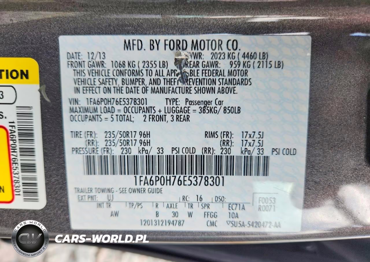 2014 Ford Fusion Se VIN:1FA6P0H76E5378301 - 12