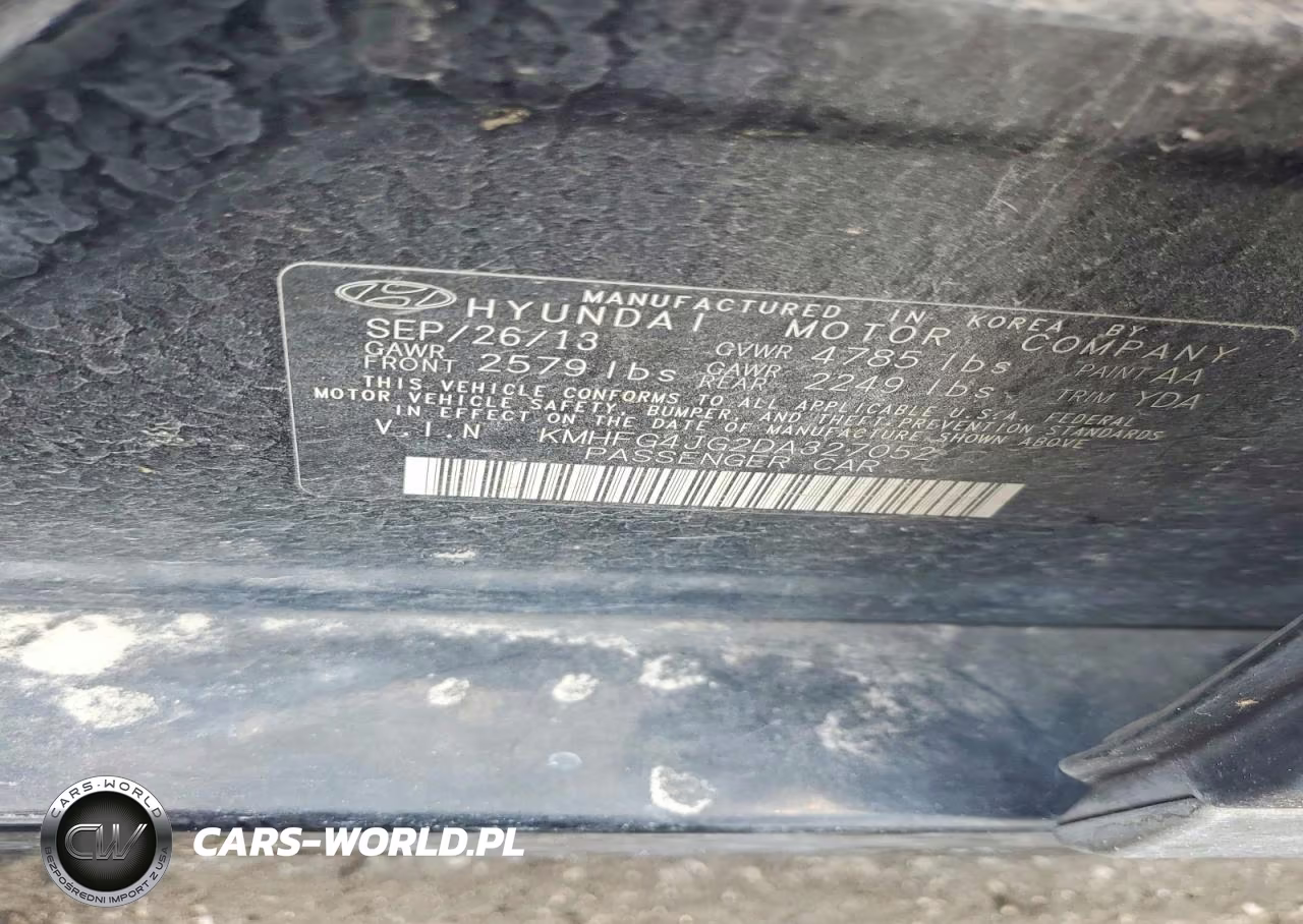 2013 Hyundai Azera Base VIN:KMHFG4JG2DA327052 - 12