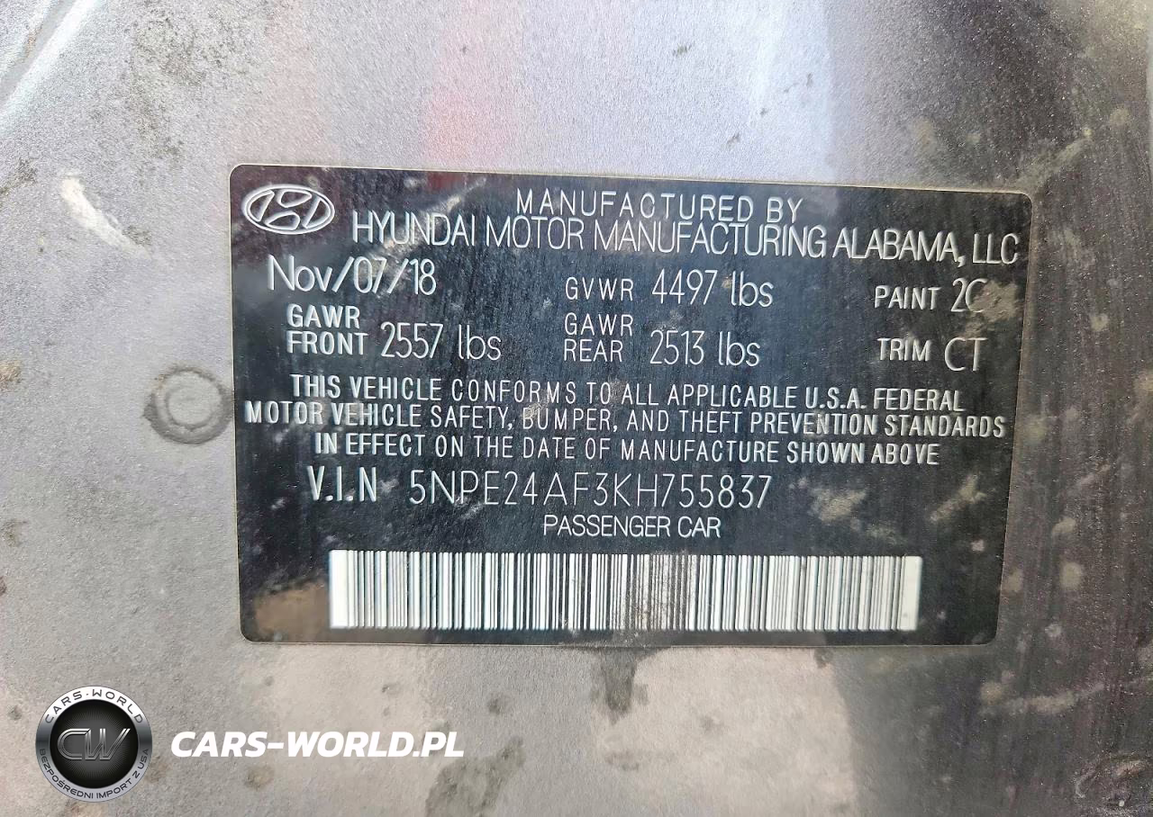 2019 Hyundai Sonata Se VIN:5NPE24AF3KH755837 - 12
