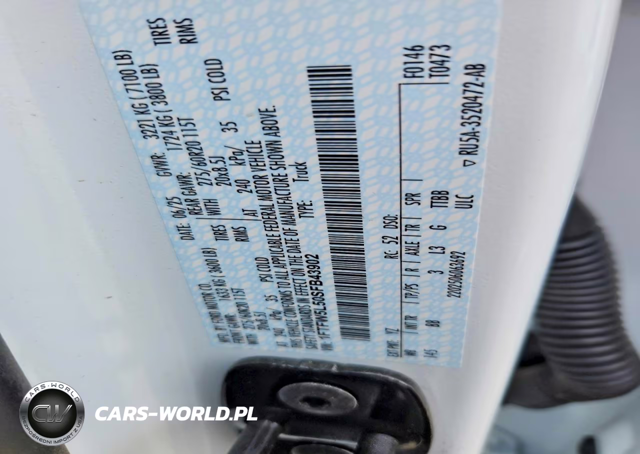 2025 Ford F150 Lariat VIN:1FTFW5L50SFB43902 - 12