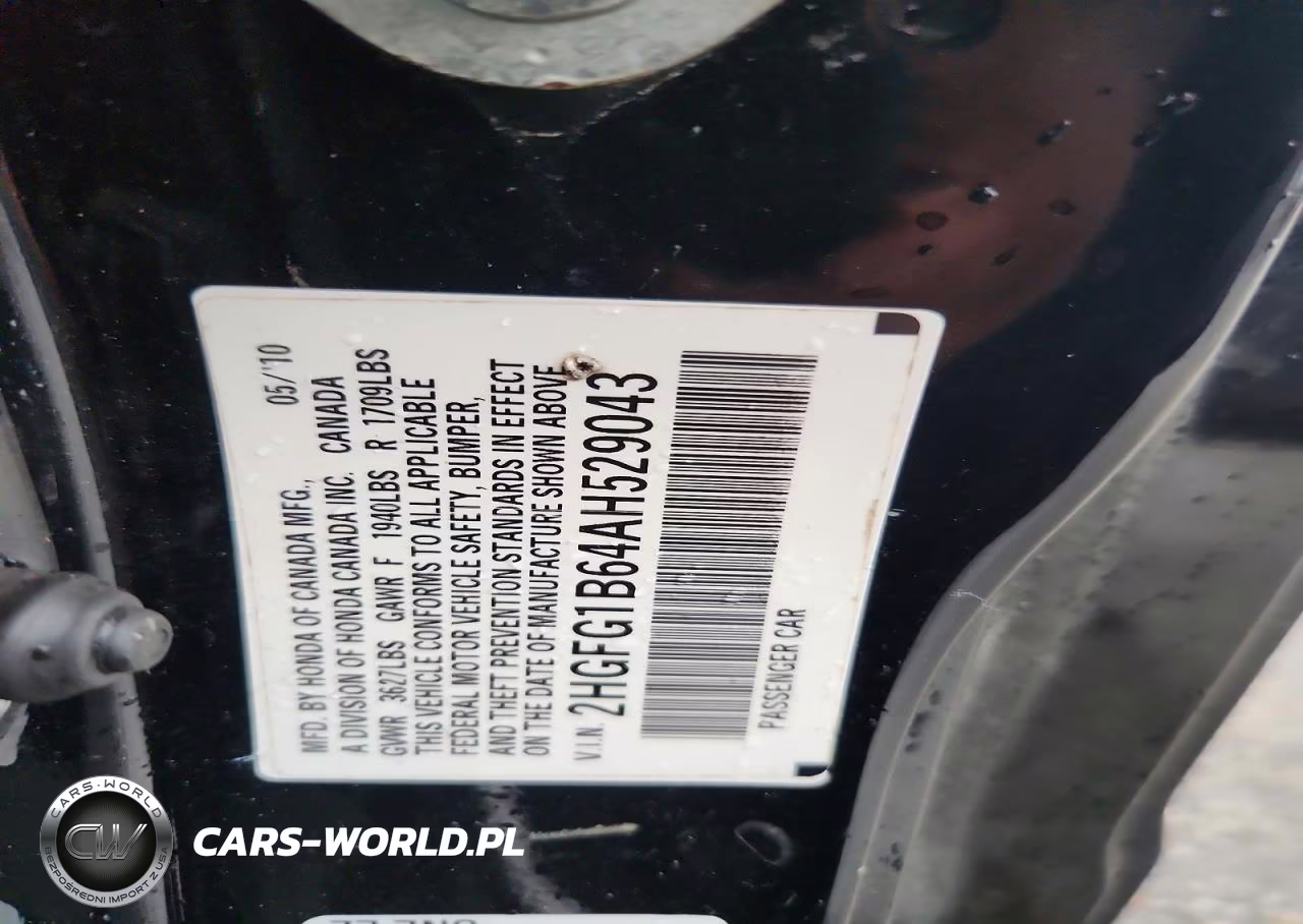 2010 Honda Civic Lx VIN:2HGFG1B64AH529043 - 12