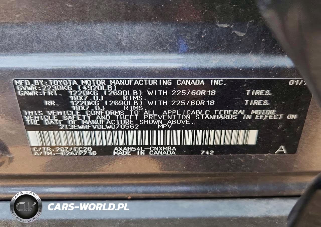 2020 Toyota Rav4 Xse VIN:2T3EWRFV0LW070562 - 13