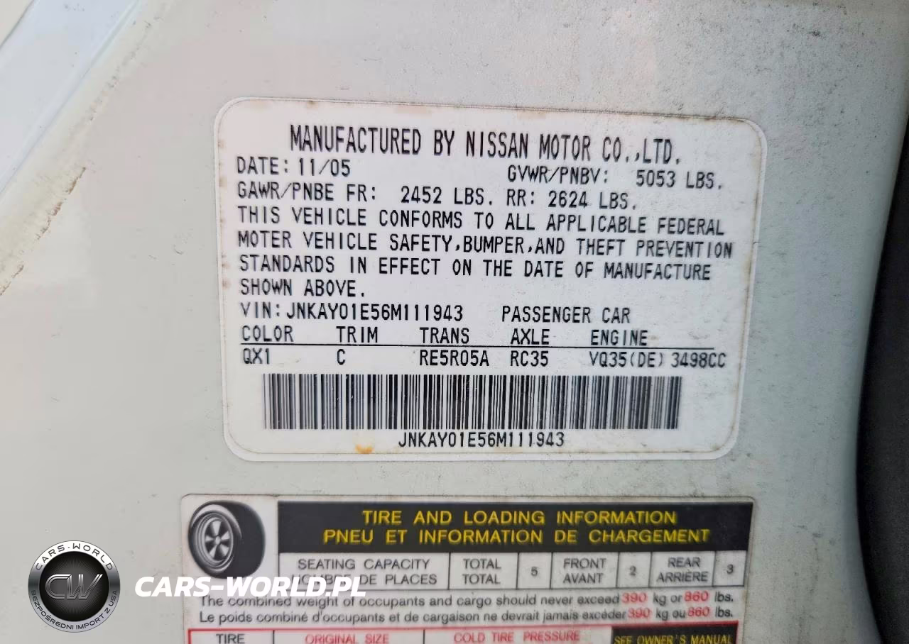 2006 Infiniti M35 Base VIN:JNKAY01E56M111943 - 12