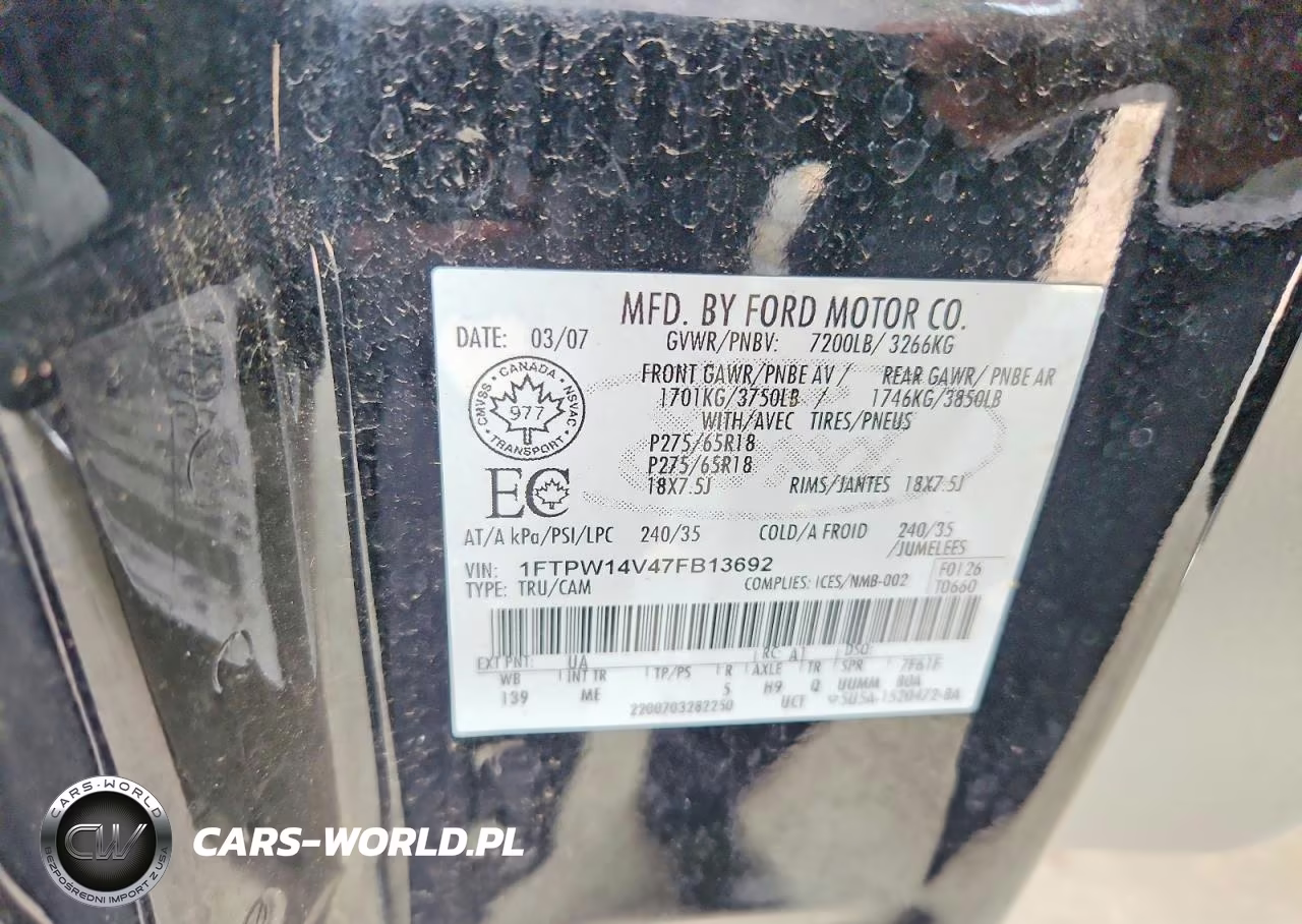 2007 Ford F150 Supercrew VIN:1FTPW14V47FB13692 - 12