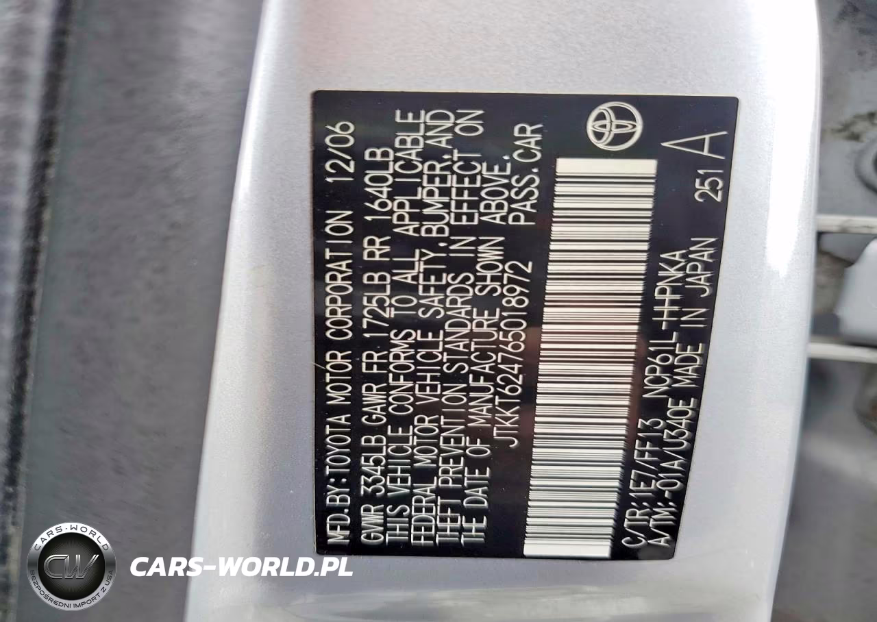 2006 Toyota Scion VIN:JTKKT624765018972 - 12