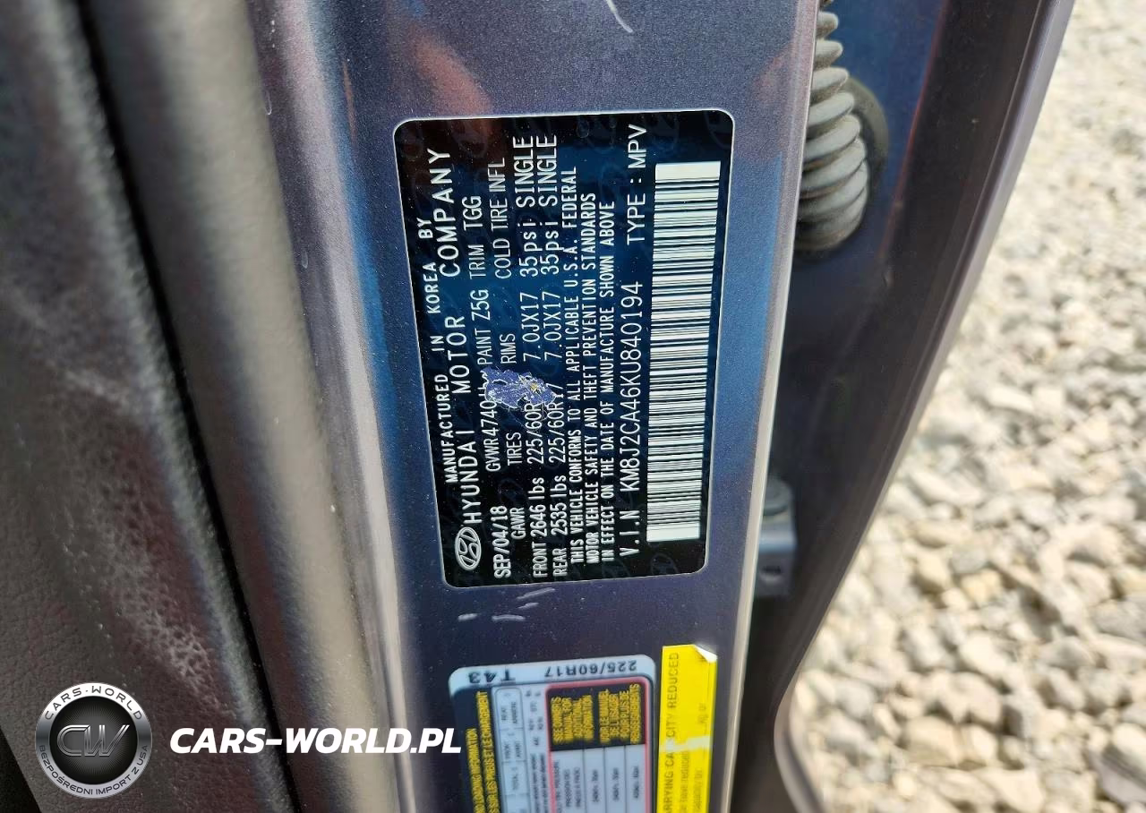 2019 Hyundai Tucson Se VIN:KM8J2CA46KU840194 - 13
