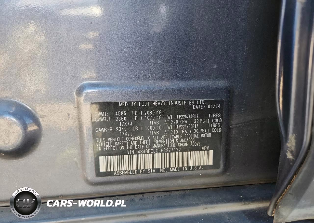 2014 Subaru Outback 2.5I Limited VIN:4S4BRCLC5E3277122 - 13
