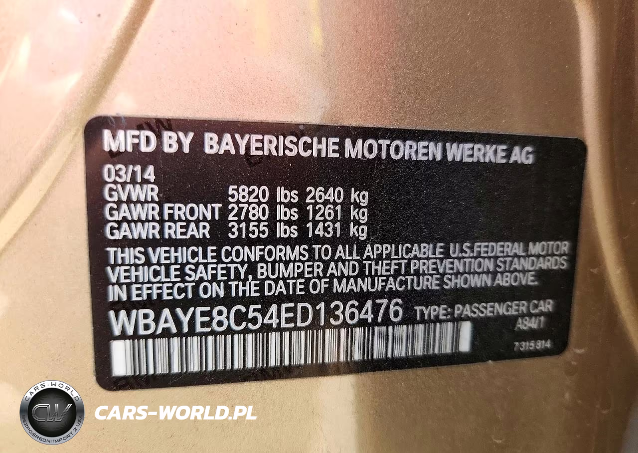 2014 BMW 750 Li VIN:WBAYE8C54ED136476 - 12