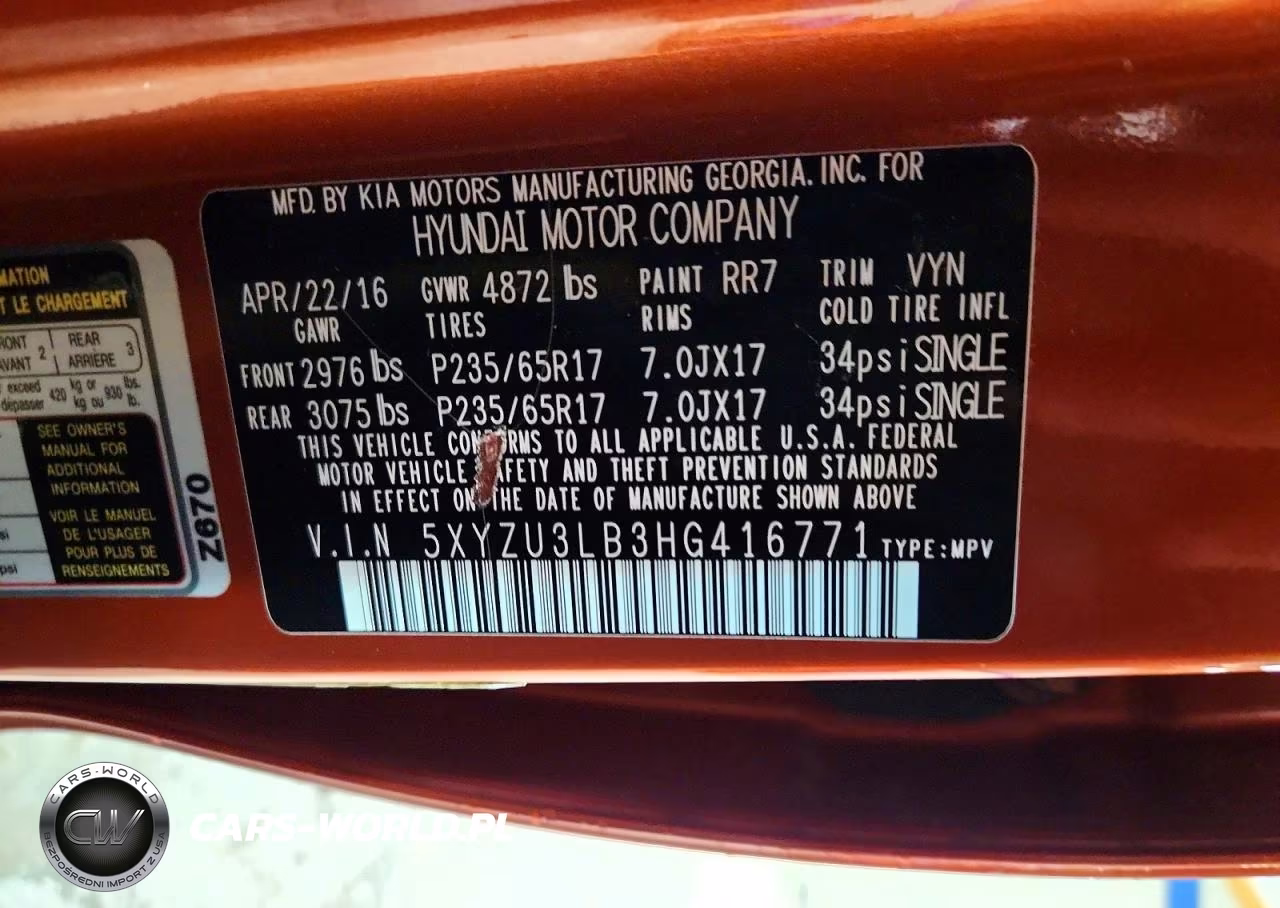 2017 Hyundai Santa Fe Sport 2.4L VIN:5XYZU3LB3HG416771 - 13