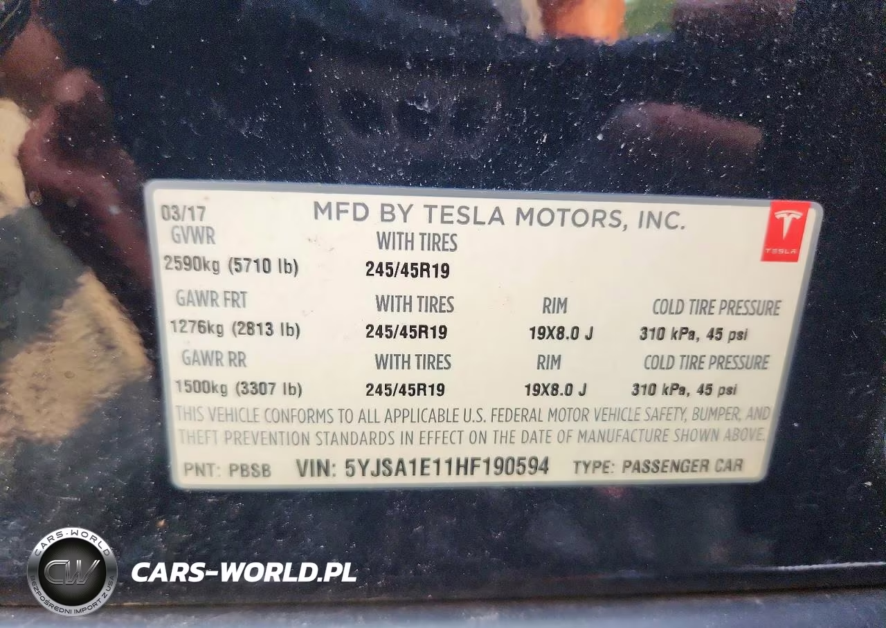 2017 Tesla Model S VIN:5YJSA1E11HF190594 - 12