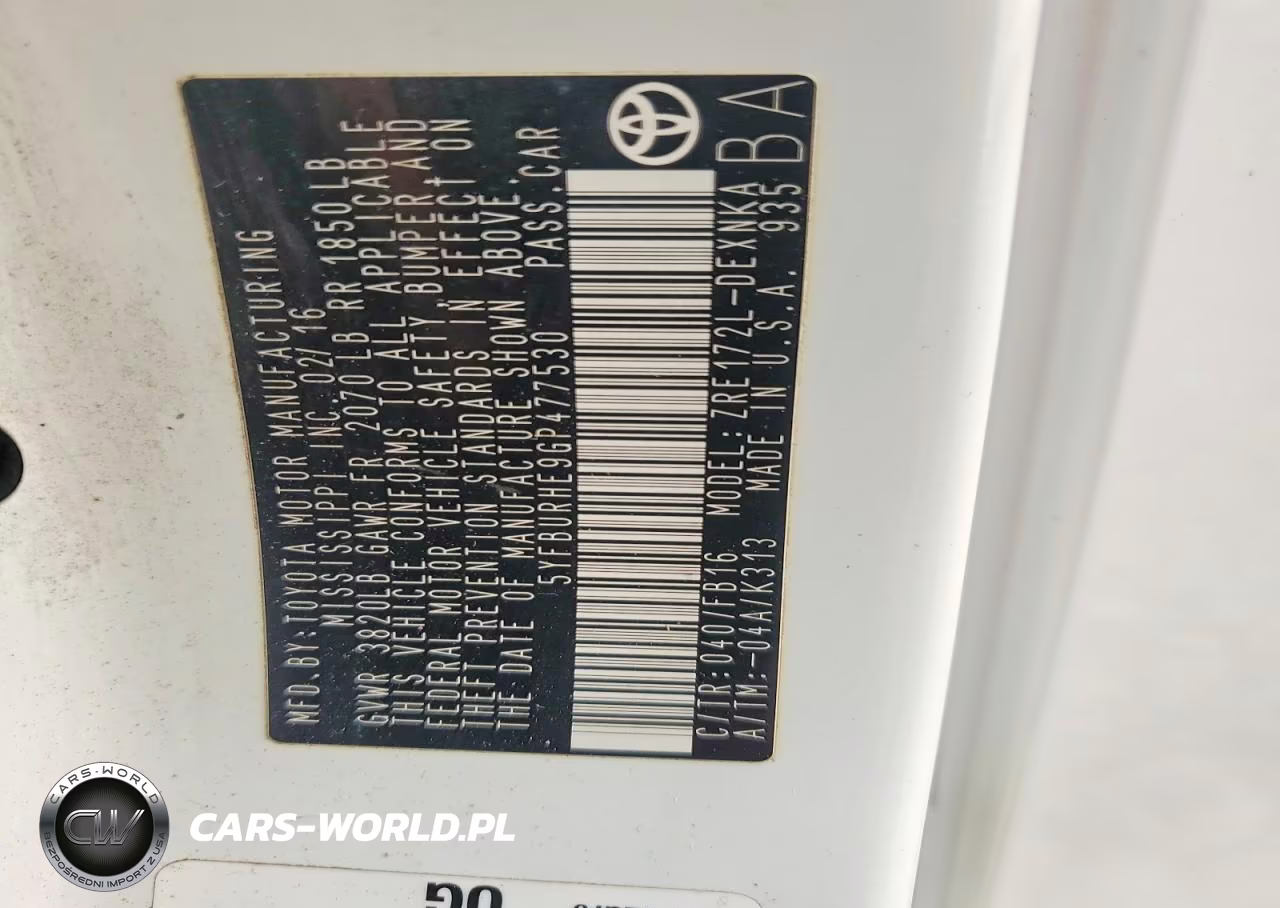 2016 Toyota Corolla L VIN:5YFBURHE9GP477530 - 12