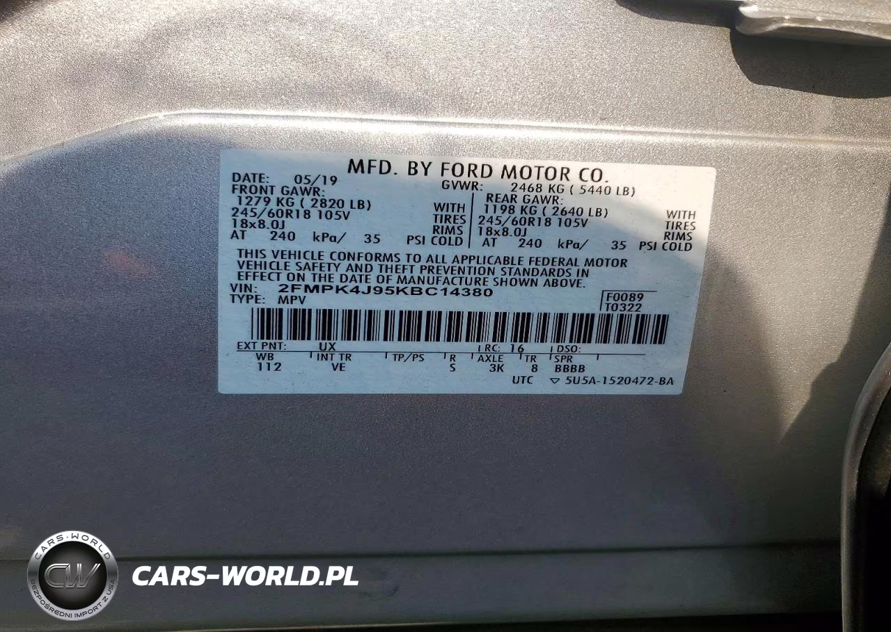 2019 Ford Edge Sel VIN:2FMPK4J95KBC14380 - 12