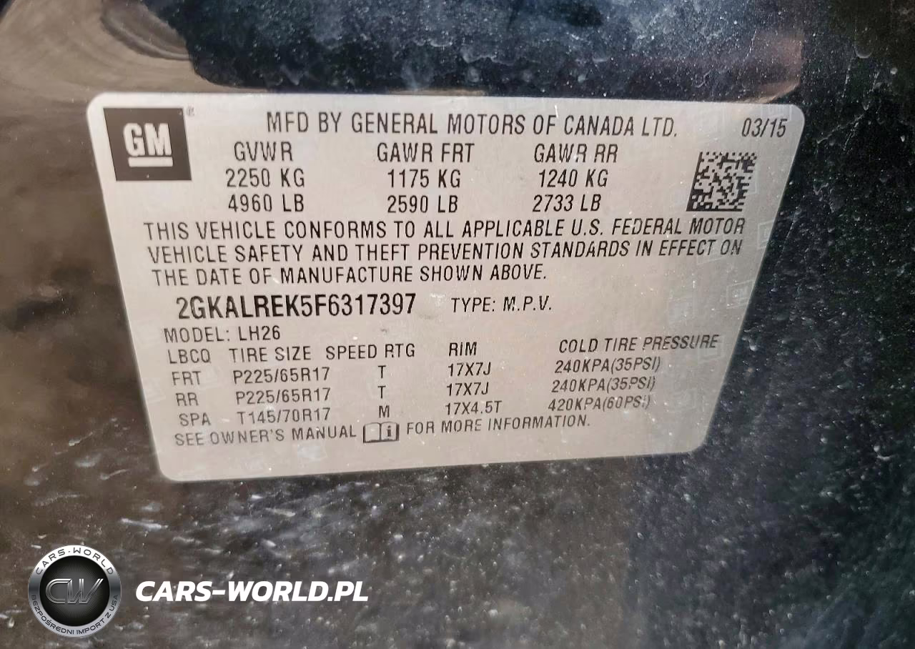 2015 GMC Terrain Sle VIN:2GKALREK5F6317397 - 13