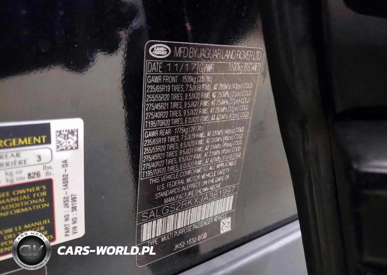 2018 Land Rover Range Rover Hse VIN:SALGS2RKXJA381997 - 13