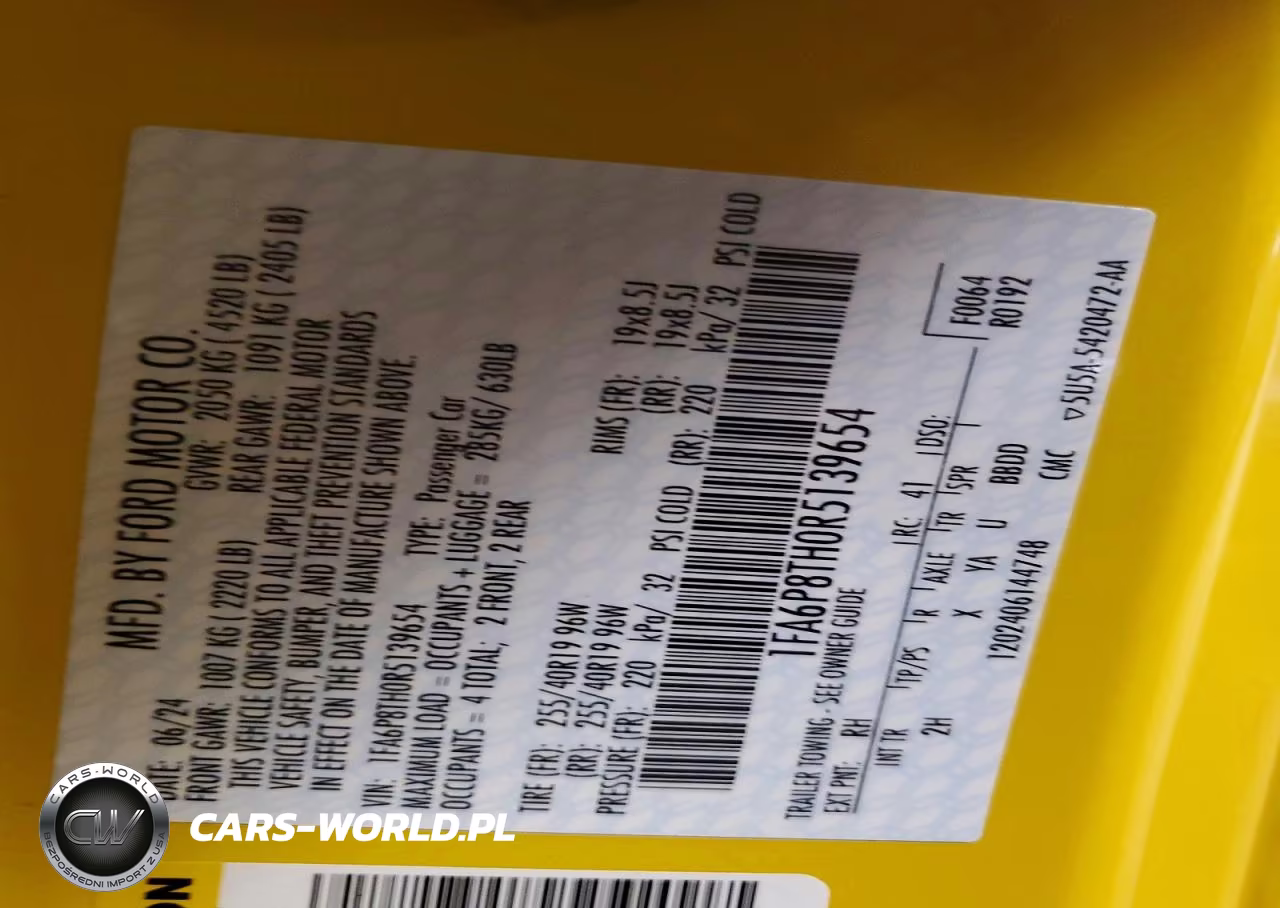 2024 Ford Mustang VIN:1FA6P8TH0R5139654 - 12