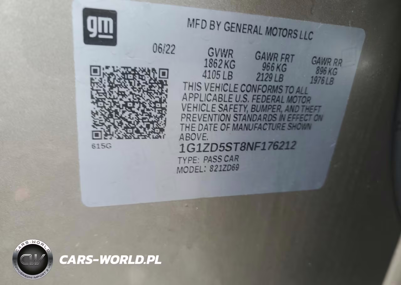 2022 Chevrolet Malibu Lt VIN:1G1ZD5ST8NF176212 - 12