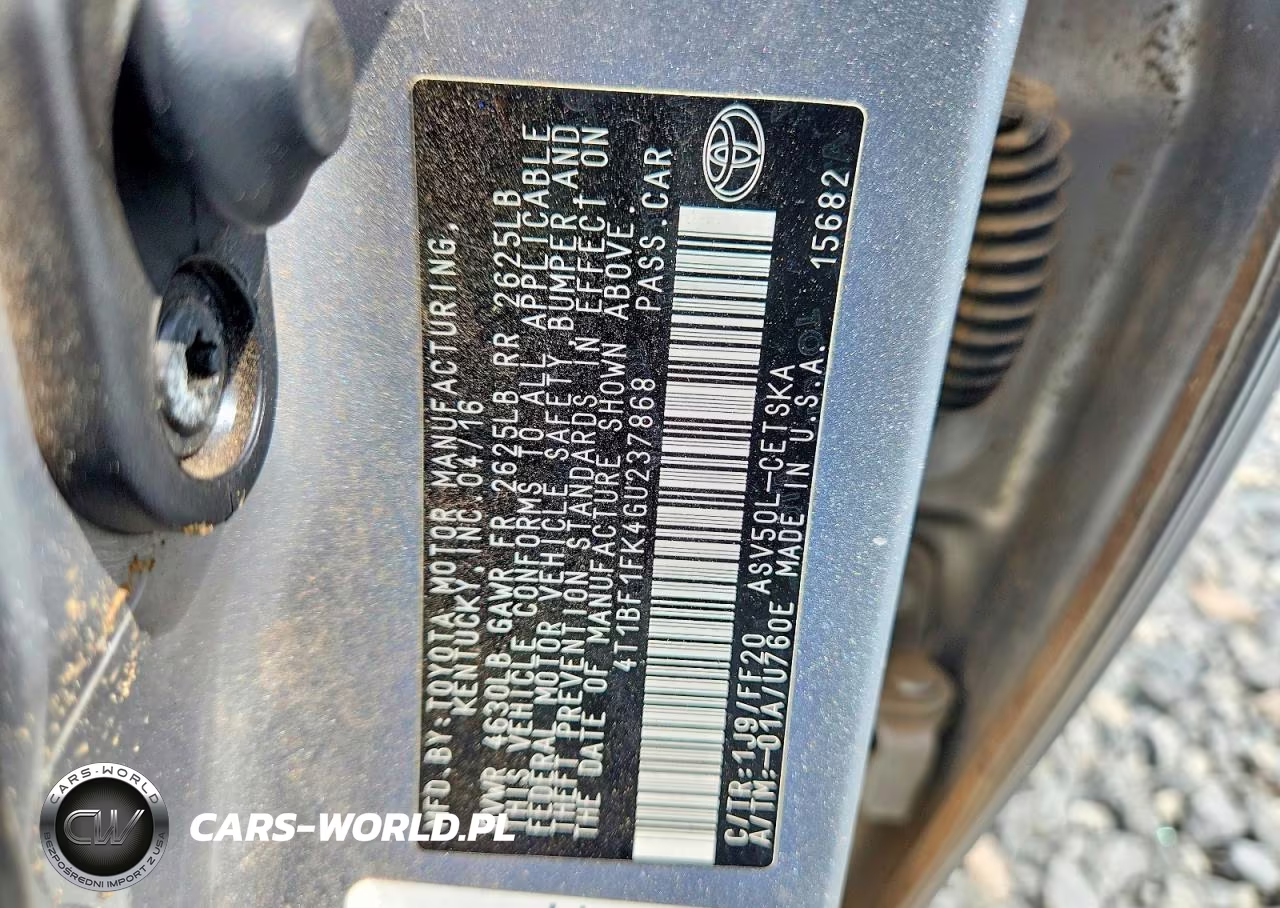 2016 Toyota Camry Se VIN:4T1BF1FK4GU237868 - 12