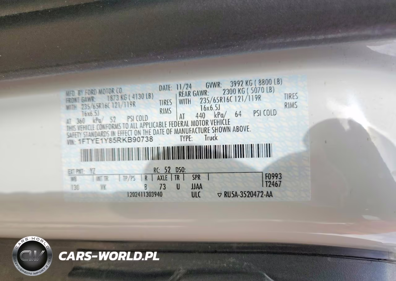 2024 Ford Transit-150 VIN:1FTYE1Y85RKB90738 - 14