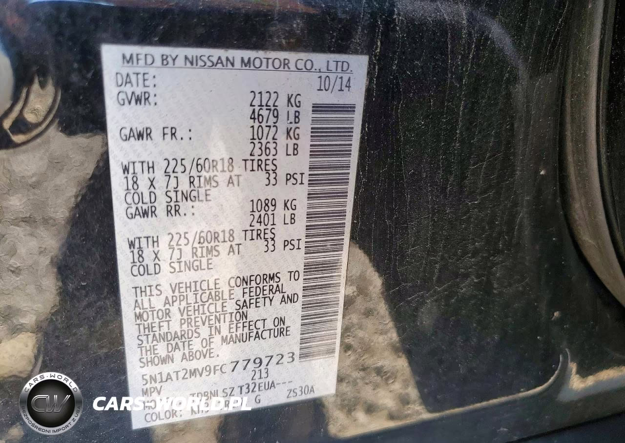 2015 Nissan Rogue Sl VIN:5N1AT2MV9FC779723 - 13