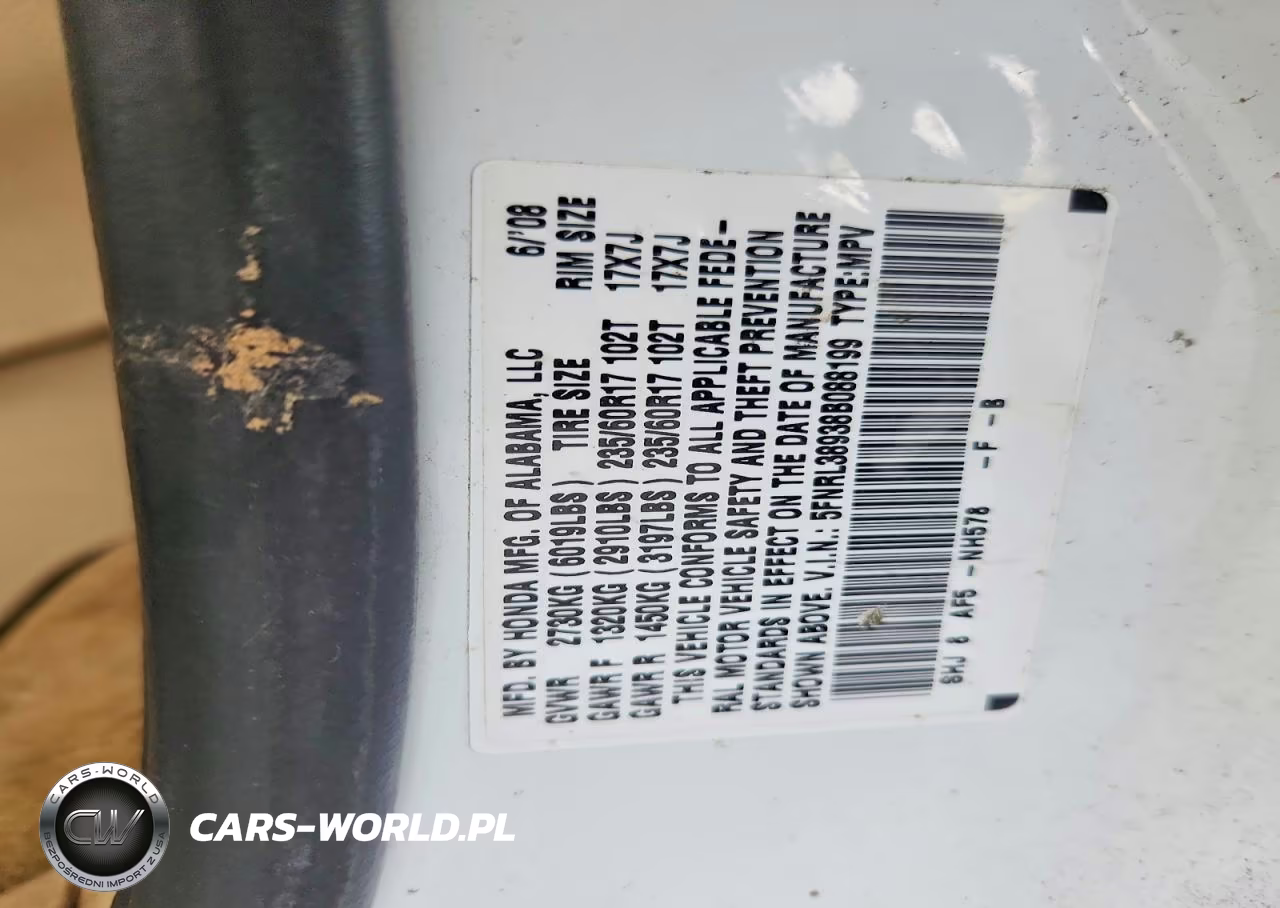 2008 Honda Odyssey Touring VIN:5FNRL38938B088199 - 13