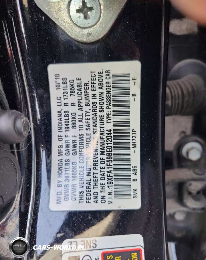 2011 Honda Civic Lx VIN:19XFA1F59BE012044 - 12