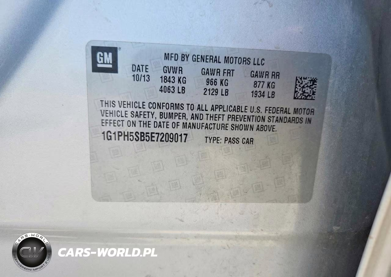 2014 Chevrolet Cruze Eco VIN:1G1PH5SB5E7209017 - 13