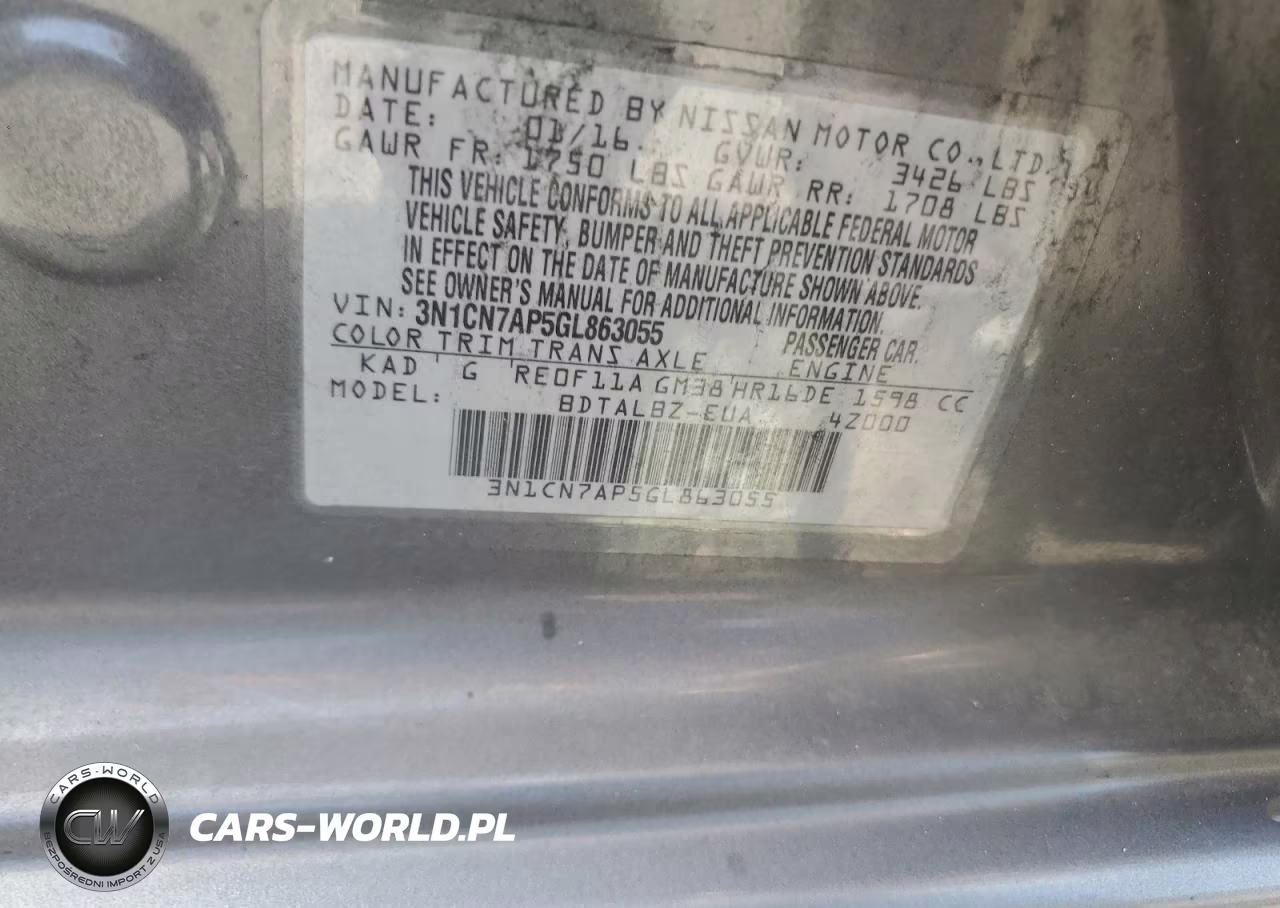 2016 Nissan Versa 1.6 Sv VIN:3N1CN7AP5GL863055 - 12