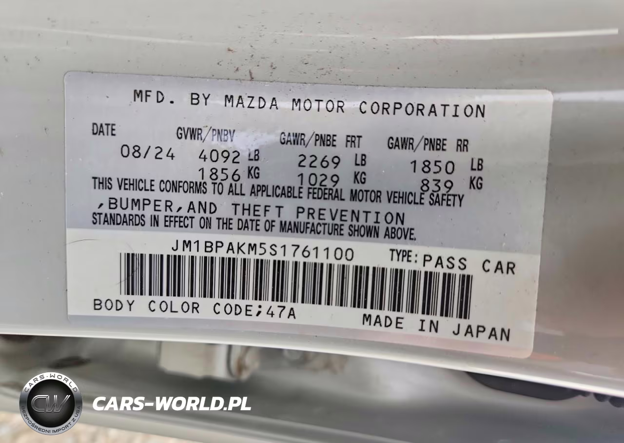 2025 Mazda 3 Select Sport VIN:JM1BPAKM5S1761100 - 12