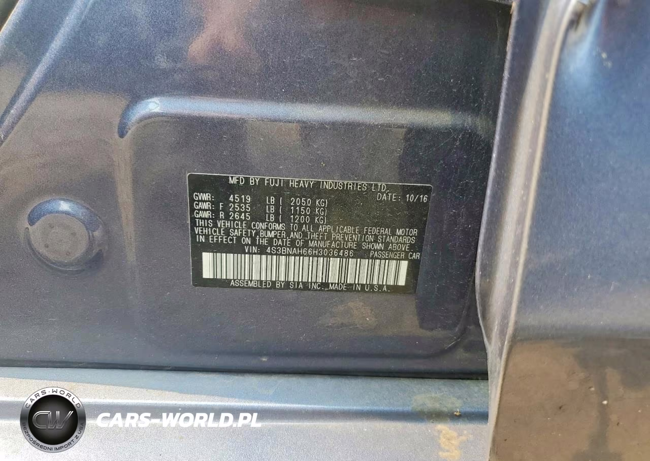 2017 Subaru Legacy VIN:4S3BNAH66H3036486 - 13