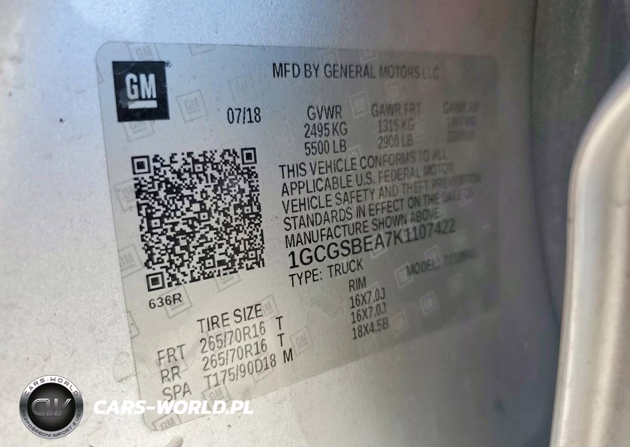 2019 Chevrolet Colorado VIN:1GCGSBEA7K1107422 - 12
