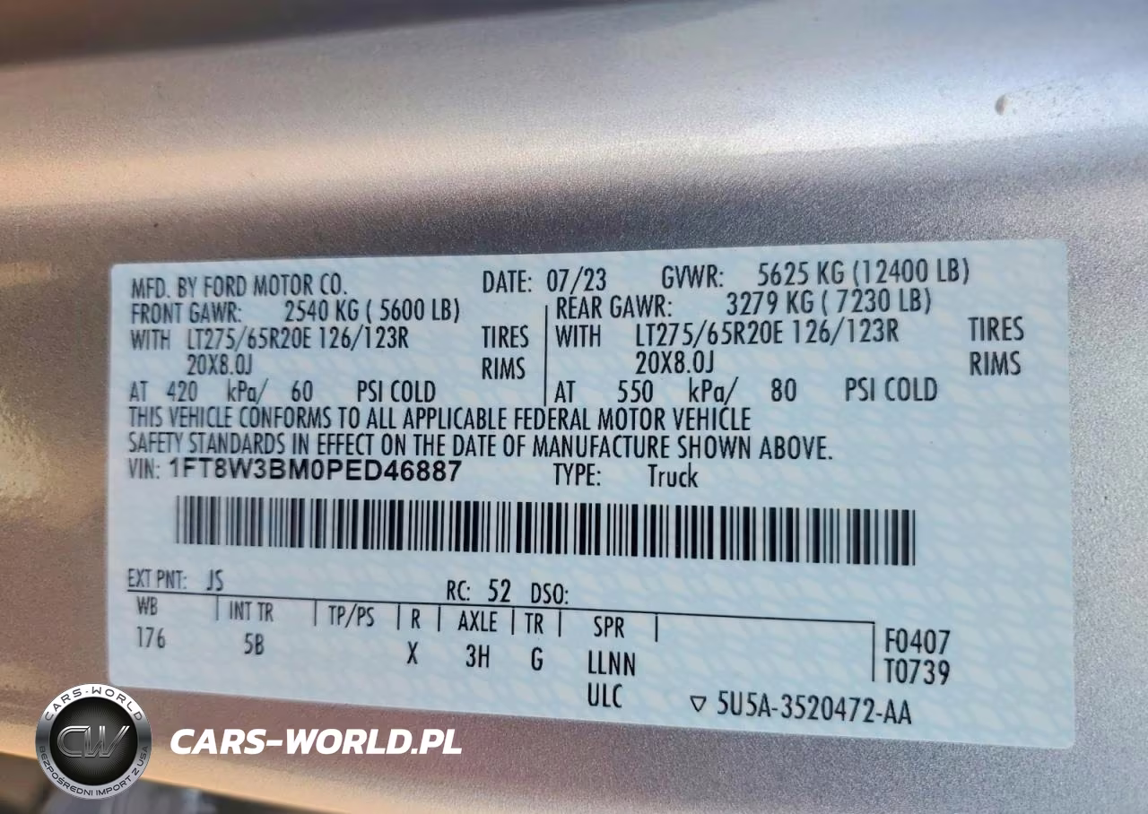 2023 Ford F350 Super Duty VIN:1FT8W3BM0PED46887 - 12