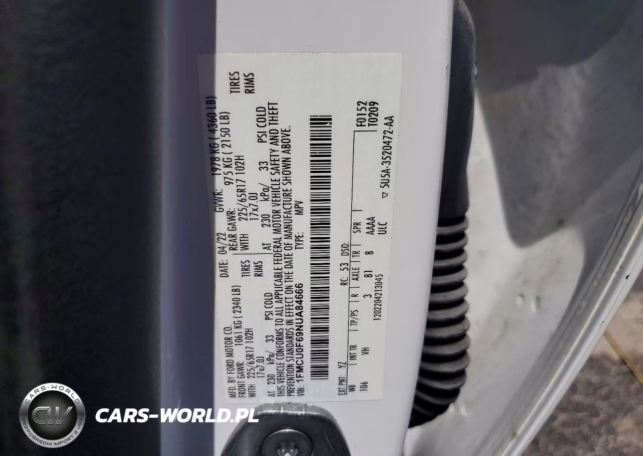 2022 Ford Escape S VIN:1FMCU0F69NUA84666 - 12