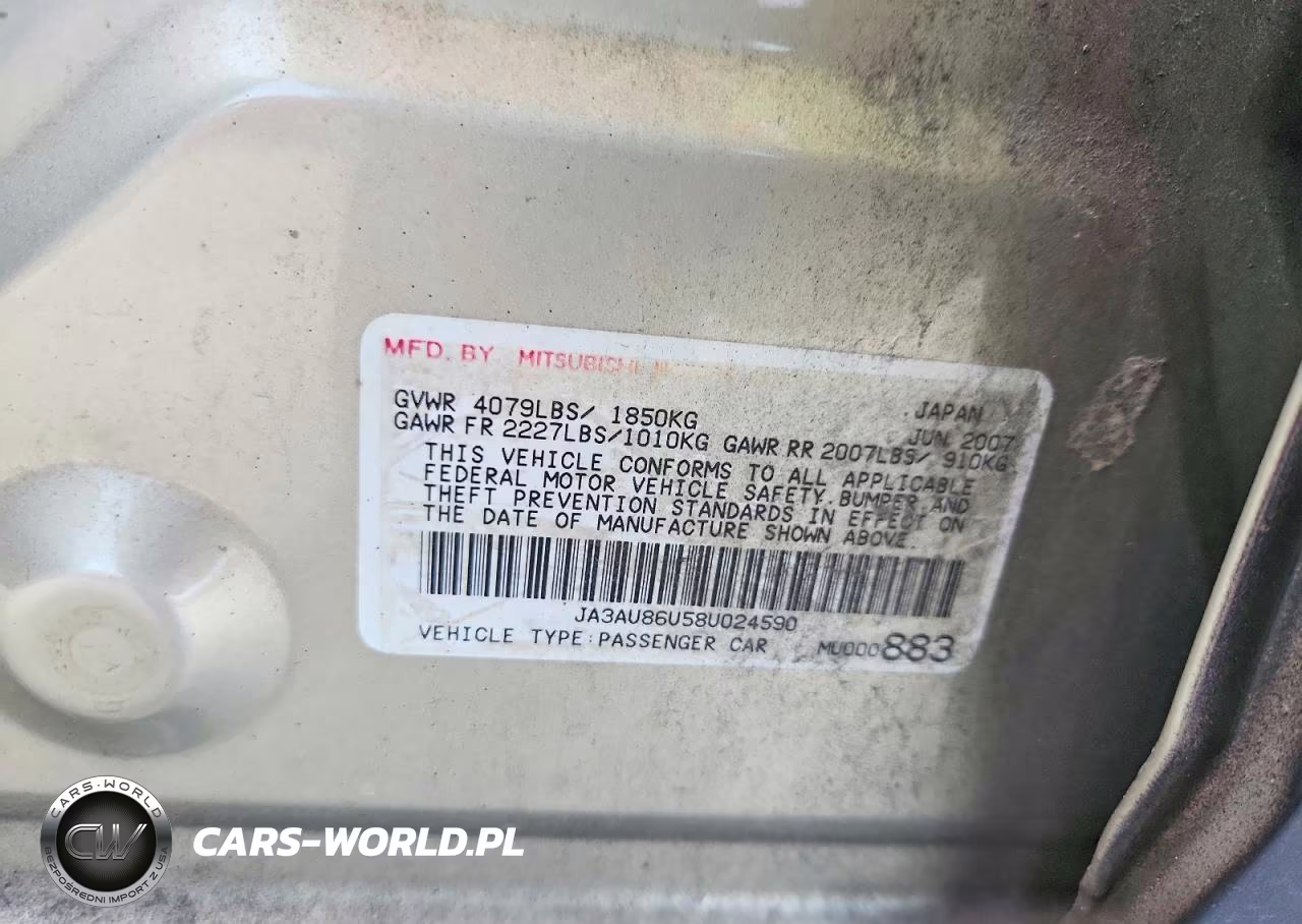 2008 Mitsubishi Lancer Gts VIN:JA3AU86U58U024590 - 12