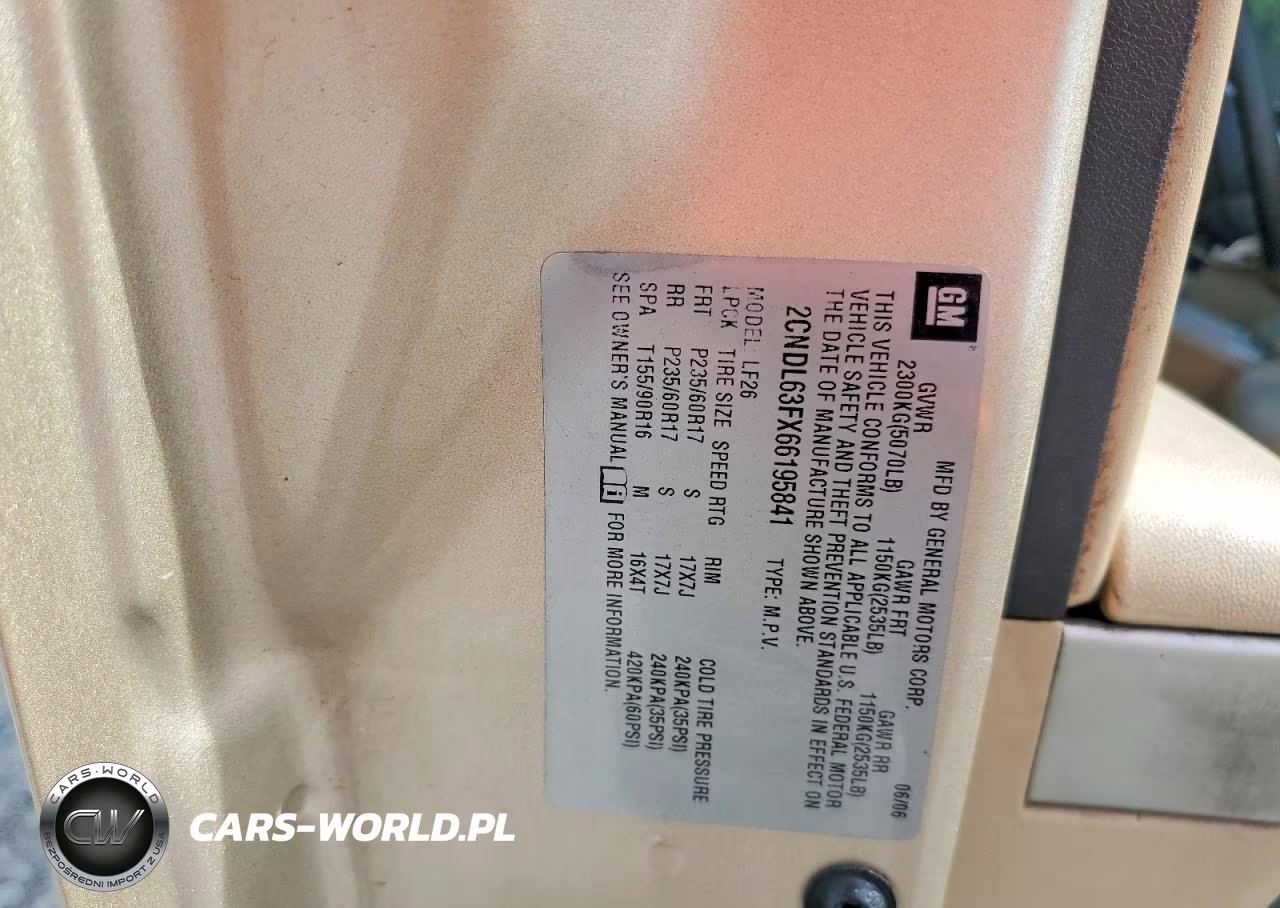 2006 Chevrolet Equinox Lt VIN:2CNDL63FX66195841 - 13