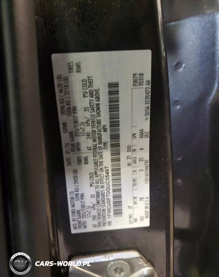 2016 Ford Escape S VIN:1FMCU0F70GUC05497 - 13