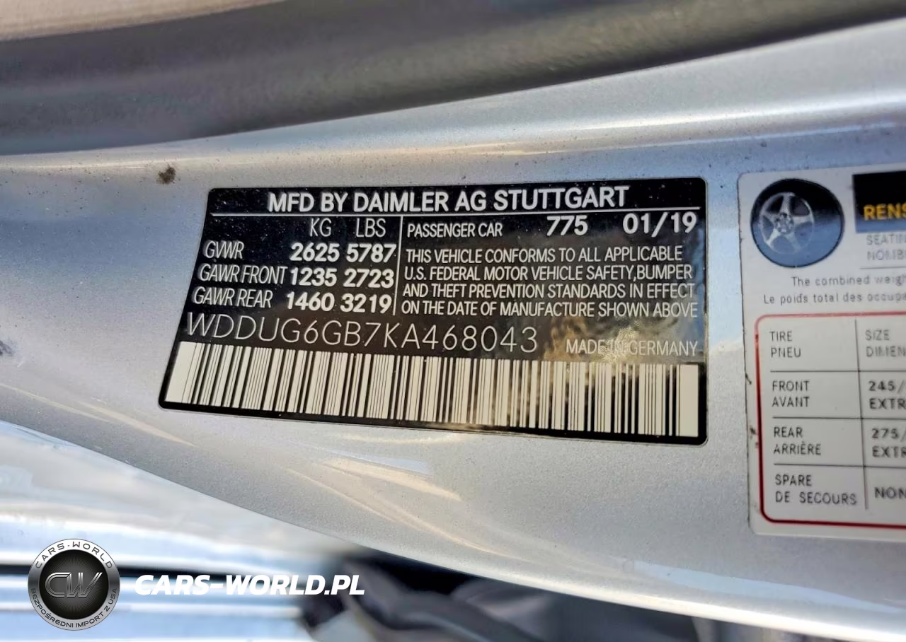2019 Mercedes-Benz S 450 VIN:WDDUG6GB7KA468043 - 12