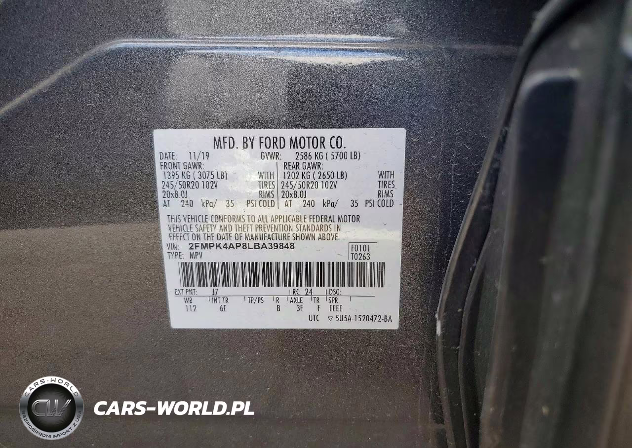 2020 Ford Edge St VIN:2FMPK4AP8LBA39848 - 13