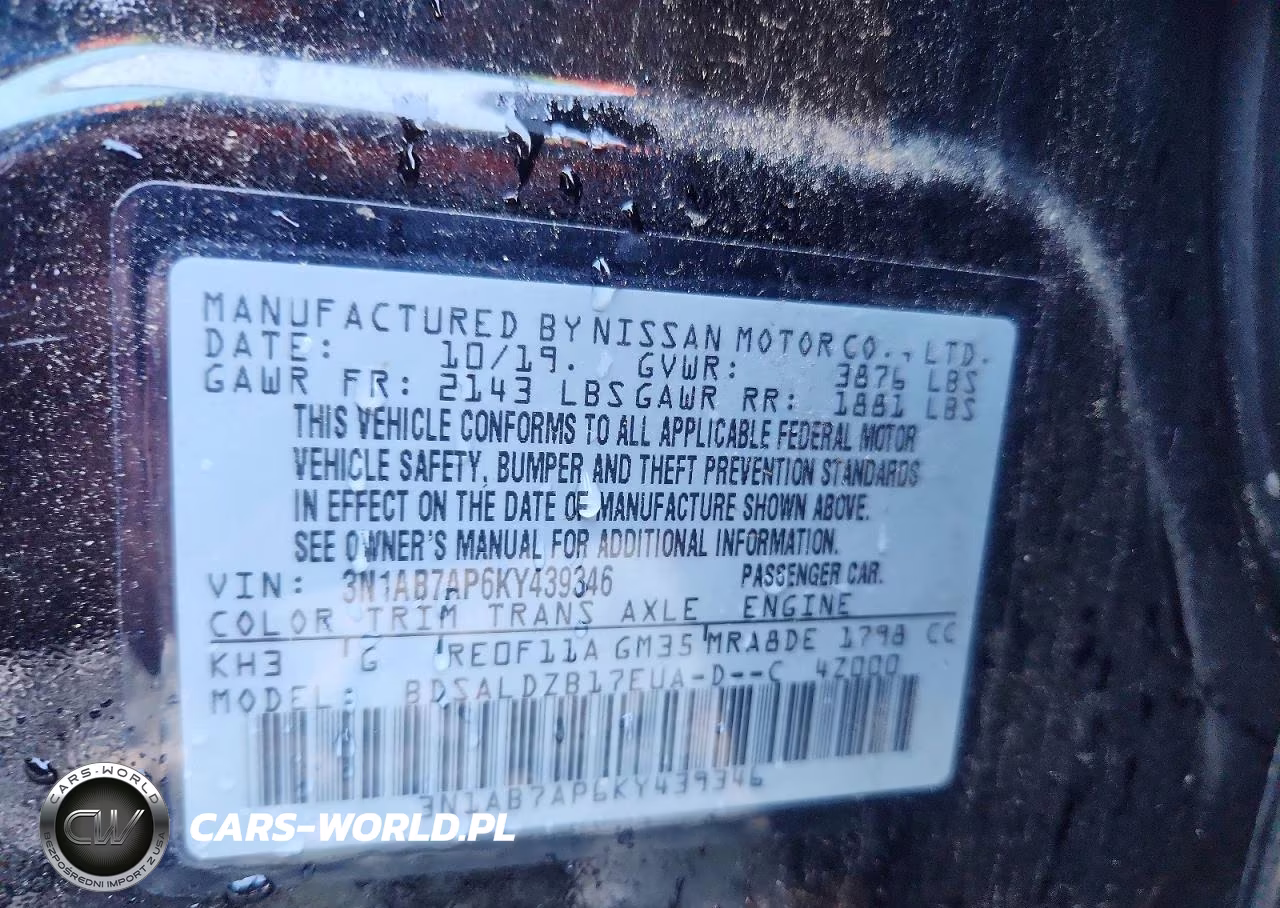 2019 Nissan Sentra Sv VIN:3N1AB7AP6KY439346 - 13